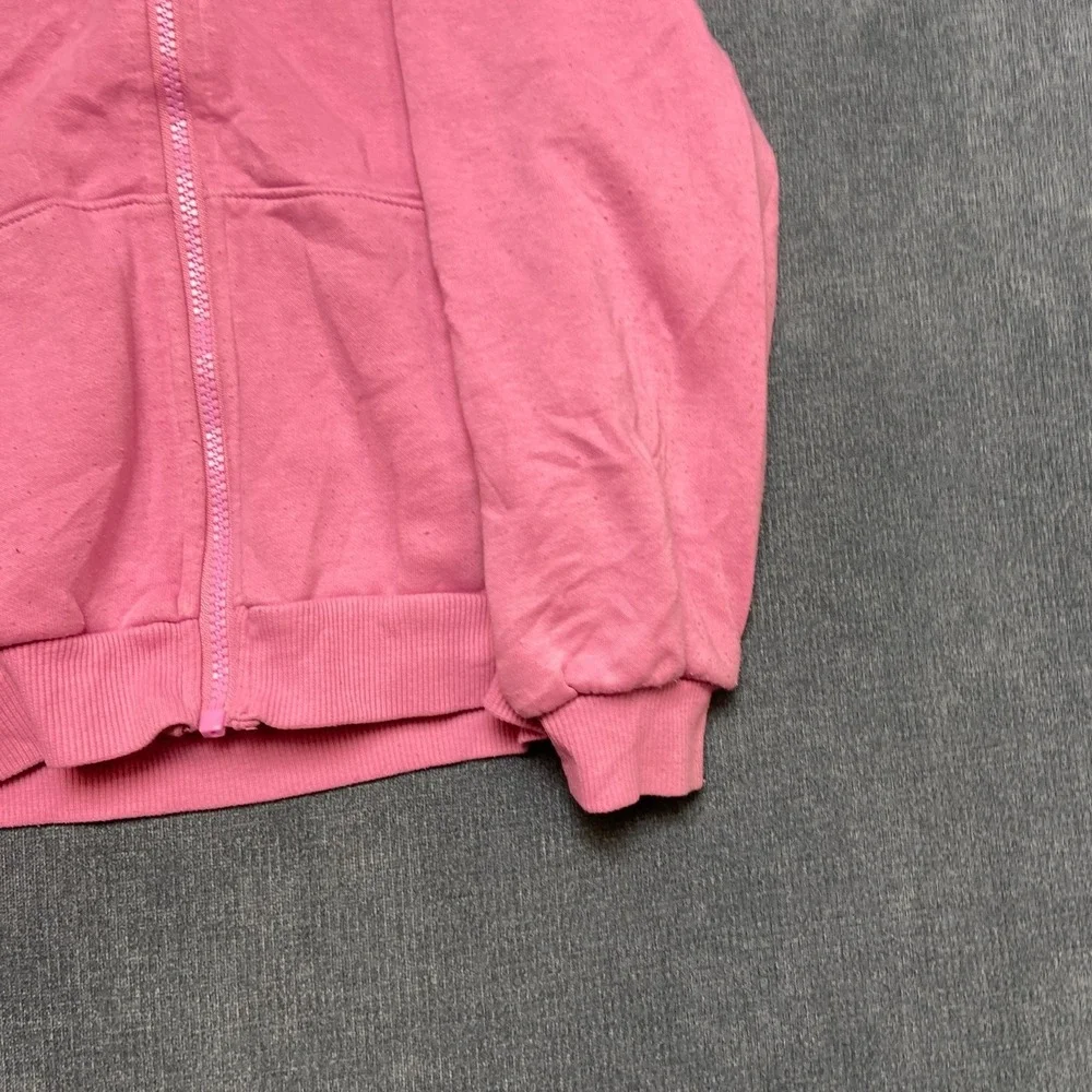 Nike Sportswear Hoodie Girls 6X Pink Fleece Lined Logo Long Sleeve Full Zip